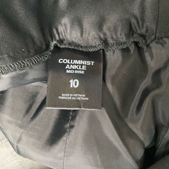 Express columnist women 10 mid rise ankle flat front dress pants grey & black - Picture 7 of 10